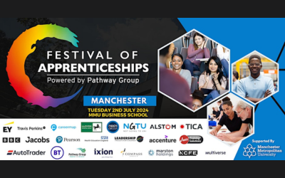 Image showing the Festival of Apprenticeships logo and the logos of the businesses supporting the event